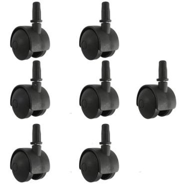 Imagem de 7 Rodízios de Pressão Plástico Preto com Pino Para Cama Box Casal Rodi