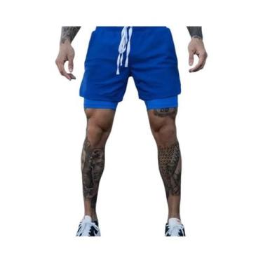 Imagem de Shorts Masculinos De Corrida E Treino 2 Em 1 Com Secagem Rápida E Resp