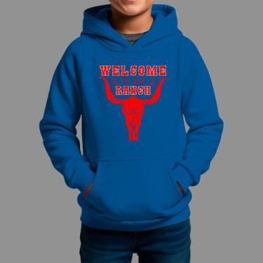 Imagem de Moletom Canguru Infantil Basico Casual Moda Country Inverno Capuz e Bo