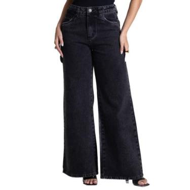 Imagem de Calça Jeans Sawary Wide Leg - 282178 - Preto 40, Preto, 40