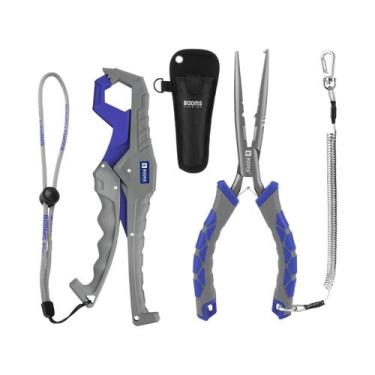 Imagem de Alicate De Pesca 23cm, Pegador De Peixe 24cm, Cortador De Linha E Anéi