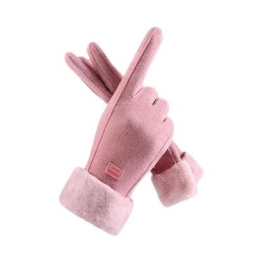 Imagem de Luvas De Ciclismo Femininas De Inverno Quentes Com Tela Sensível Ao To
