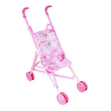 Imagem de Carrinho De Boneca Infantil De Passeio Plástico Rosa 50cm - FX TOYS, A