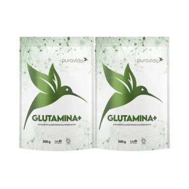 Imagem de 2x L Glutamina Premium Vegan 300g Sabor Neutro Pura Vida Neutro - Pura
