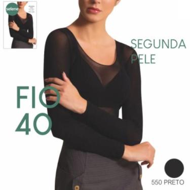 Imagem de Segunda Pele Fio 40 Inverno Blusa Feminina Manga Comprida - SELENE, UN