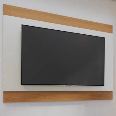 Imagem de Painel para Tv Suspenso 75 Pol 200cm Chile C05 Off White Matte/Freijó - Mpozenato