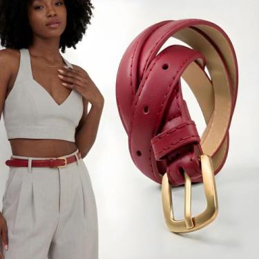 Imagem de Cinto Feminino Ajustável Look Social Casual Fivela Metal Elegante mate