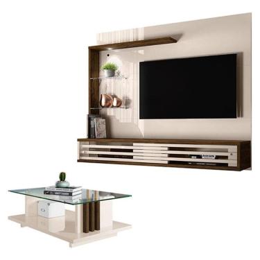 Imagem de Estante Home Theater Suspenso com Mesa de Centro Frizz Select Off White Savana – Madetec