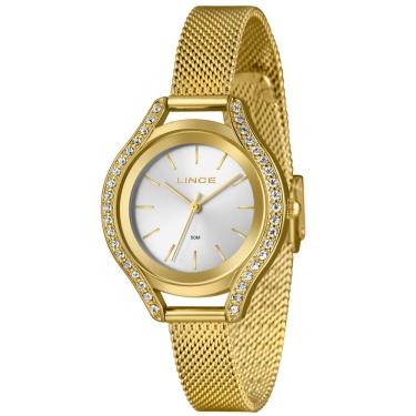 Imagem de Relógio Lince Feminino Dourado Cristais Lrgm059l36 S1kx