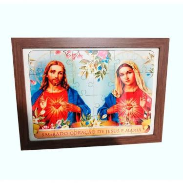Imagem de Quebra-cabeça 35 Peças Mdf Com Moldura Sagrado Coração