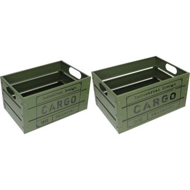 Imagem de Jogo 2 Caixa Organizadora Decorativa Home&Co Metal Verde