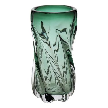 Imagem de VASO DECORATIVO ENFEITE PLANTA VIDRO 22x10x10cm VERDE