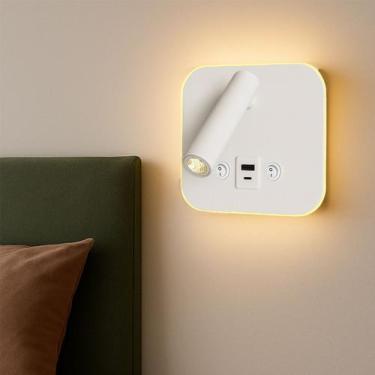 Imagem de Arandela De Leitura Foco Móvel Led Usb E Usb-c Sala Bet83 - Acende a L