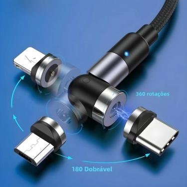 Imagem de Cabo USB Tipo C Magnético Universal Para iPhone Xiaomi TOPK AM59 Cabo 