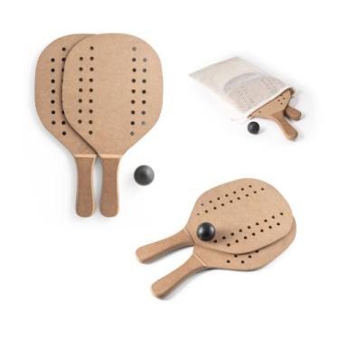 Imagem de Raquetes de Praia em MDF com Bola Inclusa - Conjunto Completo - PRONTO