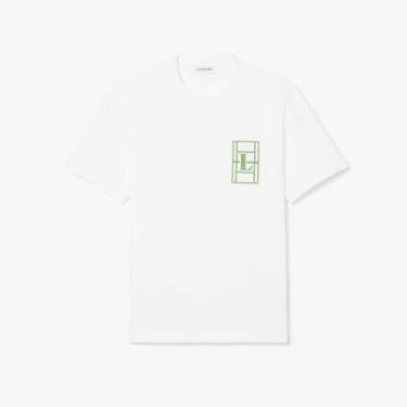Imagem de Camiseta de Malha Pesada Bordada - Lacoste, M, Branco