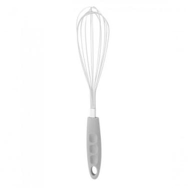 Imagem de Batedor De Ovos Fouet Inox Cabo Plástico Cinza 30,5cm - Lyor