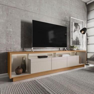 Imagem de Rack para TV até 75 Polegadas com LED MDF 218cm 3 Portas Fita Cronos C