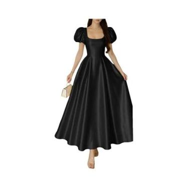 Imagem de Vestido Longo Elegante De Cetim Para Mulheres Com Decote Quadrado, Man