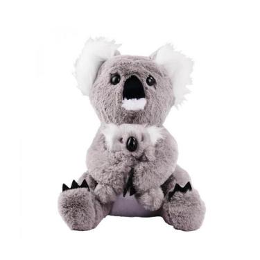 Imagem de Pelúcia Coala Mãe e Filho Cinza 25cm - Minas de Presentes