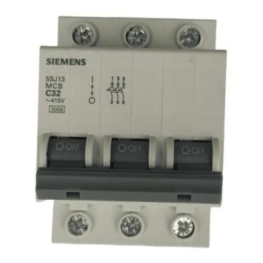 Imagem de Disjuntor trifásico tripolar mini din curva c 5sj1 10a siemens