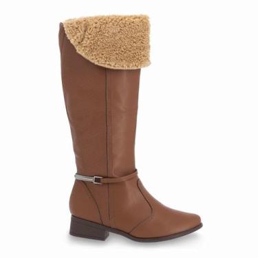 Imagem de Bota Piccadilly Cano Longo e Salto Baixo 650071, 35, Caramelo
