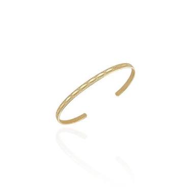 Imagem de Bracelete Espelhado e Detalhes Texturizados Banho Ouro 18K - Lua Mia J