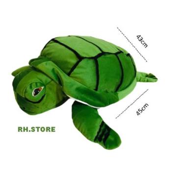 Imagem de Tartaruga De Pelúcia Macia 45cm Filhote Pequena Verde Linda - R.H STOR