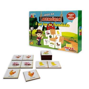 Imagem de Jogo da Memória Infantil  em madeira Alf, Fazendinha
