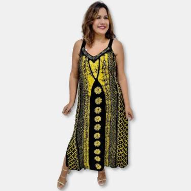 Imagem de Vestido Indiano Longo Batik em Alças com Bordados 1006 - Sarat Moda In