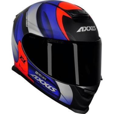 Imagem de Capacete Axxis Eagle Tecno Matt Preto Vermelho Azul, 54