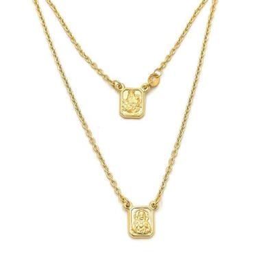 Imagem de Escapulario Em Ouro 18k Gargantilha Corrente Cordão Colar - Primus LB 