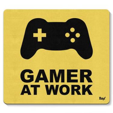 Imagem de Mouse Pad Emborrachado 23x20cm Gamer Geek Yaay!, Gamer at Work