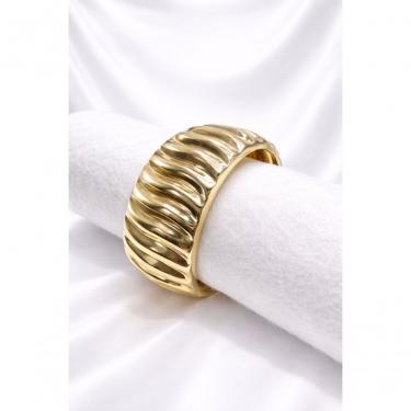 Imagem de Bracelete Feminino 13001E Liga Metálica 6cm X 5cm X 19cm Dourado Luxo Largo Elegante Moderno