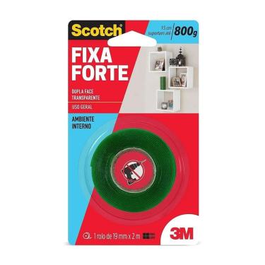 Imagem de Fita Dupla Face Fixa Forte Transparente 19mm X 2m para Fixação Permanente em Superfície...