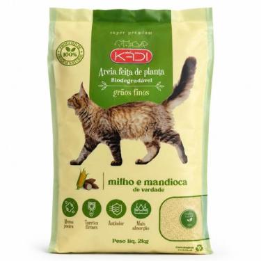 Imagem de Areia Biodegradável Higienica Grãos Finos 2kg Gatos Premium - Kadi