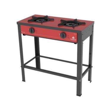Imagem de Fogão Industrial a Gás 4 Bocas Esmaltado Com Forno Gourmet Vermelho PR