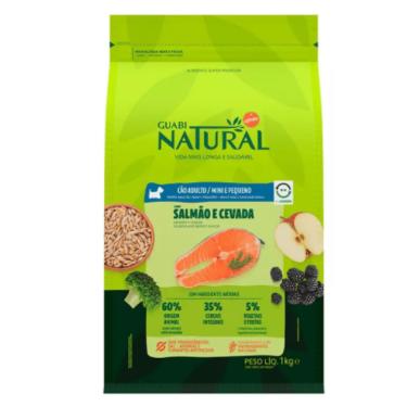 Imagem de Ração Guabi Natural para Cães Adultos de Porte Mini e Pequeno Sabor Salmão e Cevada - 1KG