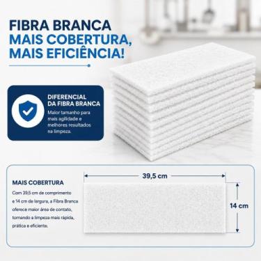 Imagem de Kit 10 Unidades Fibra De Limpeza 39,5 x 14 cm Leve Branca GRANDE Super
