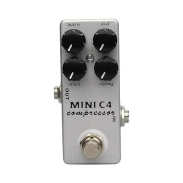 Imagem de Pedal De Efeito Compressor Para Guitarra Mini C4 Com Carcaça De Metal,