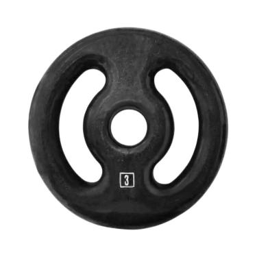 Imagem de Anilha 0.014A Fitness com Revestimento Emborrachado Antiderrapante Preto Anilhas Fitness 3KG