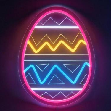Imagem de Luminária Neon em Formato de Ovo de Páscoa YYUAN com Alimentação USB p