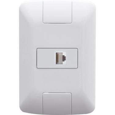 Imagem de Conjunto 4x2 com 1 Tomada Telefone RJ11 Tramontina Aria Branco
