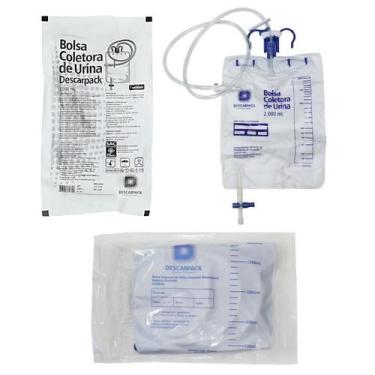 Imagem de Coletor de urina sistema fechado com ponto de coleta 2000 ml pacote co