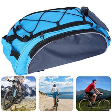 Imagem de Wosune Bolsa de nylon para bagageiro, bolsa de prateleira, caminhada para casa de bicicleta (cinza azul)