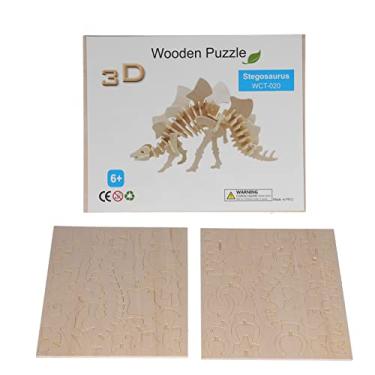 Imagem de Quebra-cabeça para crianças em madeira, quebra-cabeça de madeira em 3D Habilidade prática de exercícios para pais e filhos Aprimoramento do relacionamento entre pais e filhos(020 Stegosaurus)