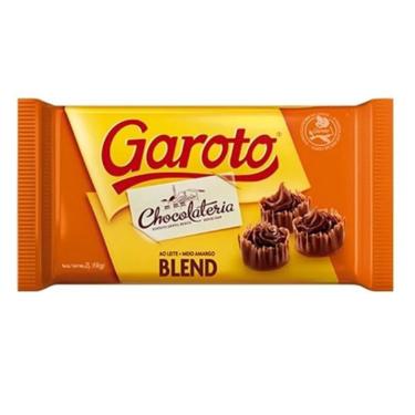 Imagem de Barra de Chocolate Garoto Ao Leite Meio Amargo Blend 1 kilo