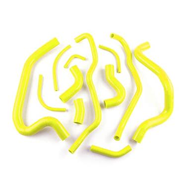 Imagem de LUXERAD Kit de tubo de refrigeração auxiliar de silicone de desempenho de 3 camadas 4,5 mm para chassi Toyota MR2 MK1 AW11 '84-'89 | Motores 4A-GE | Transmissões manuais (amarelo)