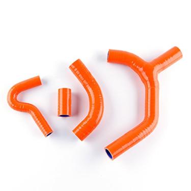 Imagem de LUXERAD Tubo de refrigeração de 3 camadas de 4,5 mm de desempenho de silicone para KTM 450 EXC-R 2008-2011 Y Design (laranja)