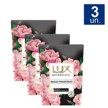 Imagem de Kit 3X 200ml Sabonete Líquido Lux Botanicals Rosas Francesas Refil